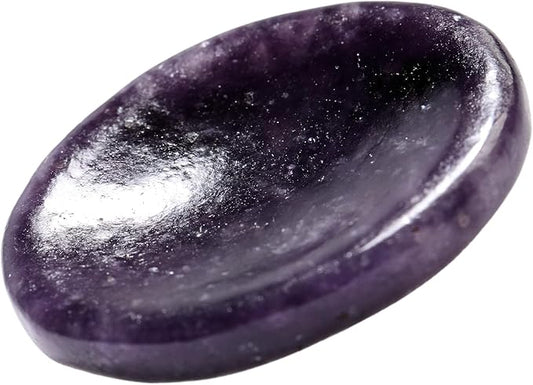 Lepidolite Worry Stones – Crystal Thumb Worry Stone for Anxiety, Stress – Relaxing and Soothing Balance Stones for Meditation, Stress Relief – Healing Stones and Crystals for Men and Women