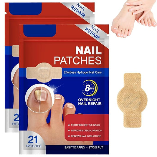 Toenail Repair Extra Strength,21 Patch,Nighttime Nail Patches,8-Hour Repair Appearance,for Damaged Nails Foot Nails Repair and Care,Strengthens Brittle Nail (2 PCS)