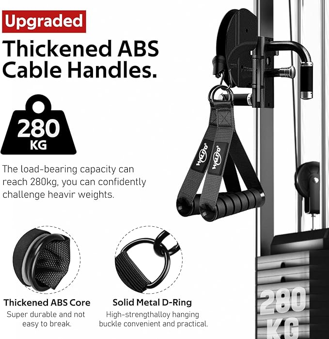 WALITO Exercise Handles, Replacement Cable Machine Attachments for Home Gym Equipment, Pulley System, Pilates, Resistance Bands, Strength Trainer, Heavy Duty Working Out Handles