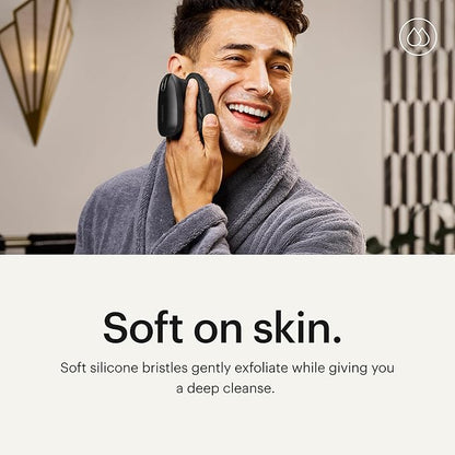 MANSCAPED® The Face Buffer PRO - Men's Electric Silicone Face Scrubber for Nourishing, Deep Cleaning & Exfoliating Your Skin, 3 Facial Cleansing Modes & 2 Sonic Vibration Speeds, Travel Lock