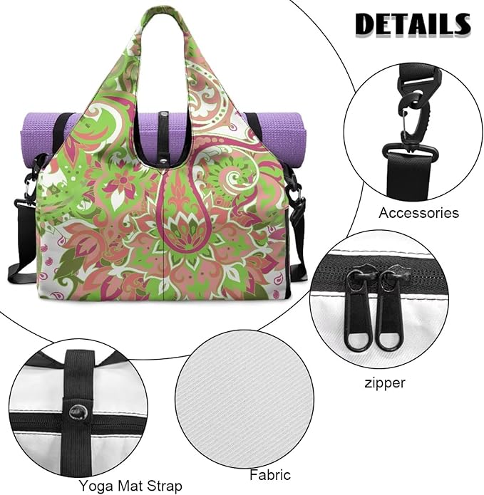 Yoga Mat Bag for Women Men Large Carryall Tote with Adjustable Shoulder Strap for Gym Yoga Travel Pilates Office