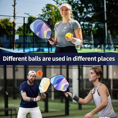 HOLYKING Pickleball Paddles Set, Fiberglass Pickle Ball Racket of 2, 2 Paddles, 2 Balls, 2 Bouncy Balls and Carry Bag, Lightweight Rackets for Women and Men