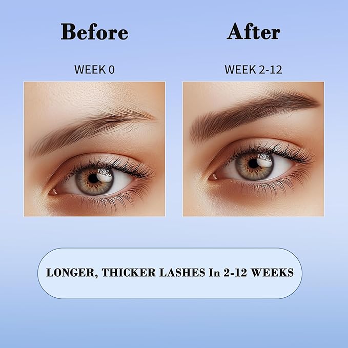 Kean Beauty Eyelash & Brow Growth Serum Set – Natural Biotin Formula to Enhance Lashes & Brows – 3ml x 2 – Gentle Formula for Sensitive Skin, Nourishing & Soothing