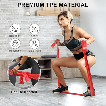 Exercise Bands Resistance Bands for Working Out, Workout Bands with Different Strengths, Elastic Band for Exercise, Physical Therapy Equipment, for Yoga, Strength Training, Pilates, Stretching