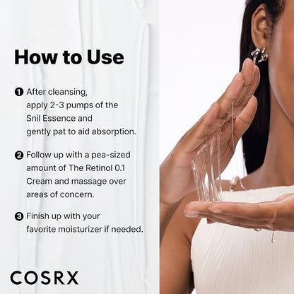 COSRX Snail 96% Mucin Power Essence 2ea & Retinol 0.1% Cream Mini Sample 1ea, Glass Skin Starter Set, Amazon Exclusive, Daily Hydrating & Firming Korean Skin Care Kit, Gift Set