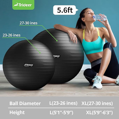 Trideer Ball Chair - Yoga Ball with Base & Bands for Home Gym Workout