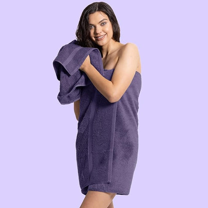 Chakir Turkish Linens 100% Cotton Premium Turkish Towels for Bathroom | 27'' x 54'' (4-Piece Bath Towels - Plum)