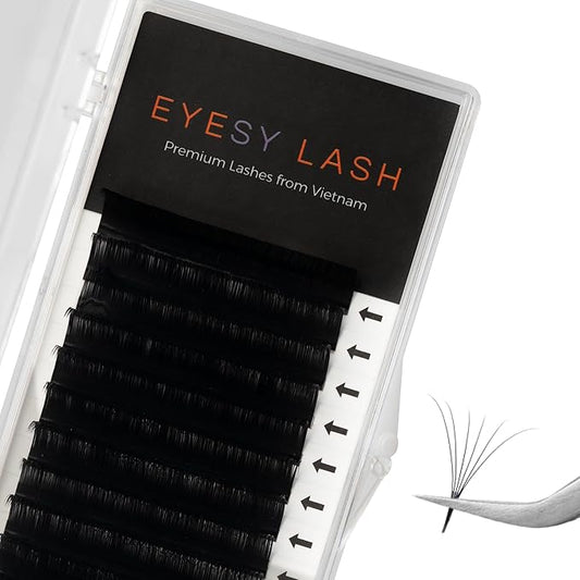 Cashmere Volume Eyelash Extensions Premium Individual Lashes - 0.05mm Thickness C Curl 13mm Single Length - Super Soft Matte Black Single Eyelash Easy to Fan for Professional Salon Use