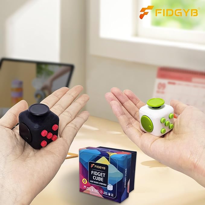 2PCS Cube Fidget Stress Relief Toy for Adults & Kids, Smooth, Quiet Sensory Toy for Anxiety, Focus & ADHD Idea[BR+WG][2PCS]