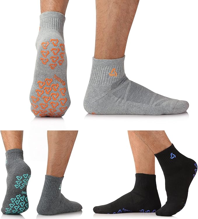 Ozaiic Non Slip Socks Grip for Yoga Home Workout Pure Barre, Pilates, Hospital, Ideal Cushion Socks for Men and Women