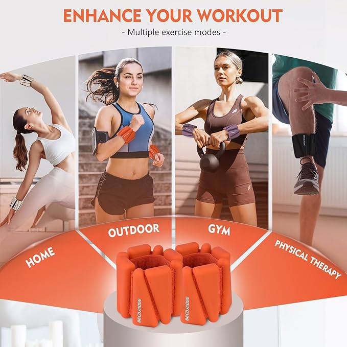 Ankle Weights Set of 2 (1 lb/2 lb/3 lb Each) Adjustable Wrist Weights for Women Men Wearable Arm Leg Weight for Pilates, Running, Walking, Workout, Yoga