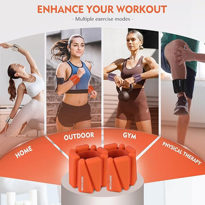 Ankle Weights Set of 2 (1 lb/2 lb/3 lb Each) Adjustable Wrist Weights for Women Men Wearable Arm Leg Weight for Pilates, Running, Walking, Workout, Yoga