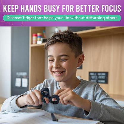 BUNMO Magnetic Fidget Rings - Fidget Toys Adults - Magnetic Rings - Endless Hours of Fun - Spin, Connect & Play - Engaging Toy for Boys & Girls - Great Teen Gift - Various