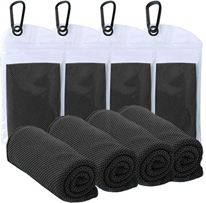 4 Packs Cooling Towels (40x12 Inch), Cooling Towels for Neck and Face, Stay Cool in Hot Weather for Sports, Gym, Yoga, Golf, Hiking, Camping & Travel