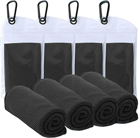 4 Packs Cooling Towels (40x12 Inch), Cooling Towels for Neck and Face, Stay Cool in Hot Weather for Sports, Gym, Yoga, Golf, Hiking, Camping & Travel