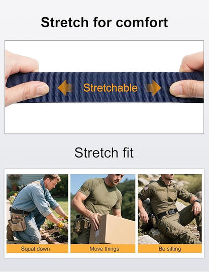 JUKMO Quick Release Tactical Belt, Military Work 1.5" Nylon Web Golf Belt with Heavy Duty Seatbelt Buckle