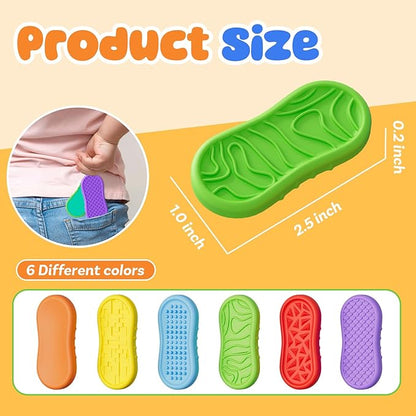 Fidget Toys Adults Magnetic Slider, 6 Pack Silicone Fidget Slider for Stress Relief, Calm Down Sensory Toys for Anxiety ADHD Autistic, Small Fidgets Adults Office Desk Toys, Toddler Travel Calm