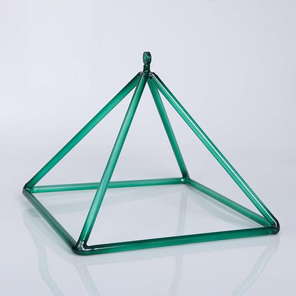 TOPFUND 10" Green Crystal Singing Pyramid Sound Therapy Instrument with Carrying Case and Quartz Suede Mallet