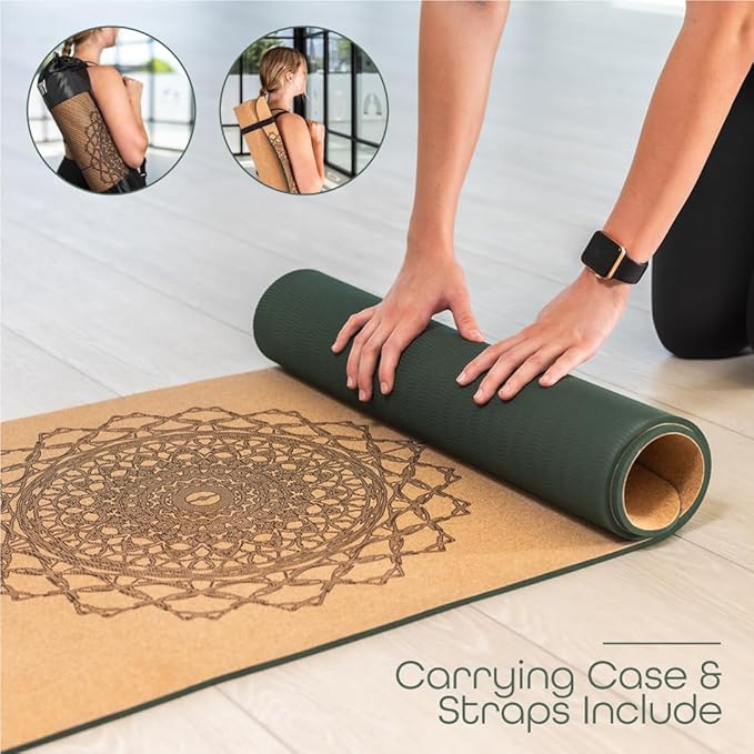 Workout Mat with Strap Carrier- Yoga Mat- Lightweight Exercise Mat- Thick Yoga Mats For Home Workout & Gym- Non-slip Texture Mat For Exercise- 6mm, 72"x24" Workout Mat by Fitby