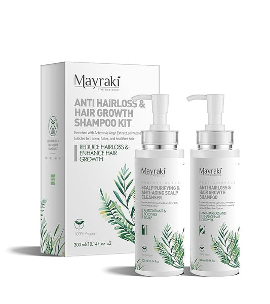 Mayraki Anti Hair Loss & Volumizing Shampoo Kit for Color-Treated Hair |Clarifying Growth Shampoo For Fuller, Thicker Hair | 300 ml | 10.14 fl.oz x2