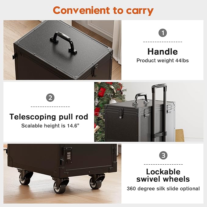Icoget Rolling Manicure Table on Wheels, Portable Nail Desk, Foldable Nail Table w/Polish Tray and Storage, Traveling Nail Case w/Detachable Adjustable Height Workstation