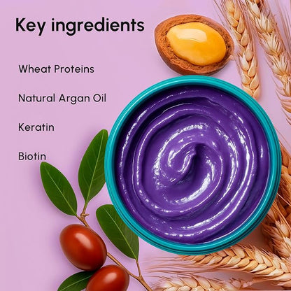 MAREE Purple Hair Mask – Toner for Blonde Hair – Purple Conditioner for Orange Brassy Bleached Highlighted – Grey, Silver, Ash Color Treated – Keratin Hair Care & Biotin – Matizador Para Cabello Rubio