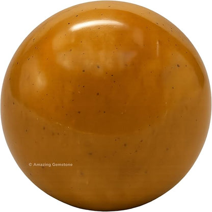 Amazing Gemstone Yellow Jasper Crystal Ball with Stand - 2 Inches Crystal Sphere Meditation Balls for Witchcraft and Decorative Balls