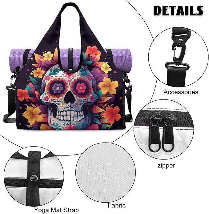 Yoga Mat Bag for Women Men Large Carryall Tote with Adjustable Shoulder Strap for Gym Yoga Travel Pilates Office
