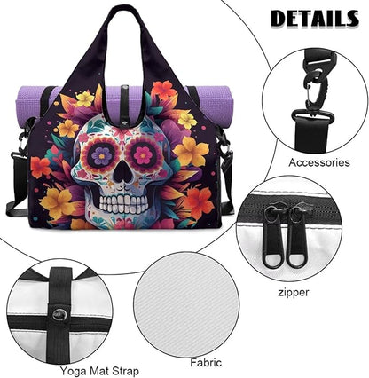 Yoga Mat Bag for Women Men Large Carryall Tote with Adjustable Shoulder Strap for Gym Yoga Travel Pilates Office