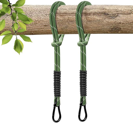 Heavy Duty Tree Swing Ropes, Hammock Tree Straps Hanging Kit, for Outdoor Swings Hammock Playground Set Accessories (10ft,121",Green,2Pack)