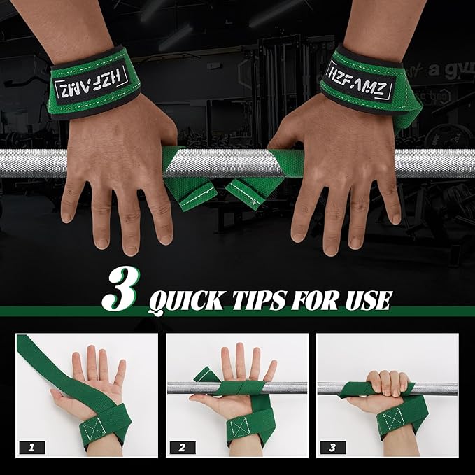 Lifting Straps, Lifting Wrist Straps for Weightlifting, Weightlifting Straps with Padded Neoprene, Gym Straps for Strength Training, Bodybuilding, Weight Lifting Straps for Men and Women
