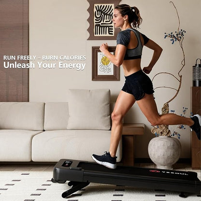 Yesoul Walking Pad Treadmill with 10% Auto Incline, Under Desk Treadmill for Home Walking, Hiking & Running, 300lbs Capacity, Smart App Scenic Routes & Live Classes, Remote & LED Display