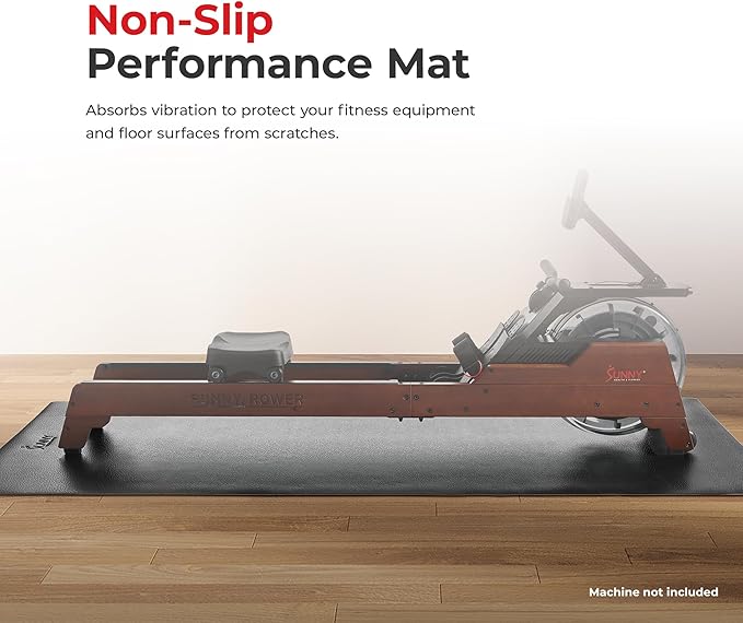 Sunny Health & Fitness Non-Slip Home Gym Mat – Workout Floor Protection Foam Pad for Treadmill, Bike, Elliptical, Yoga and Exercise Equipment or Standing Desk in 4 Size Options