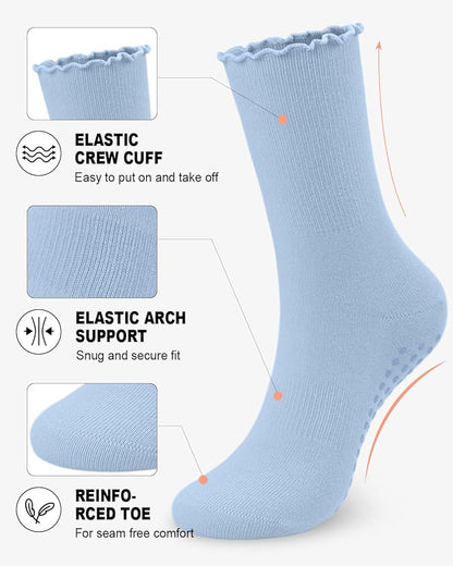 3/6 Pairs Grip Pilates Socks for Women, Non-slip Yoga Athletic Socks for Barre Ballet Barefoot Workout Hospital