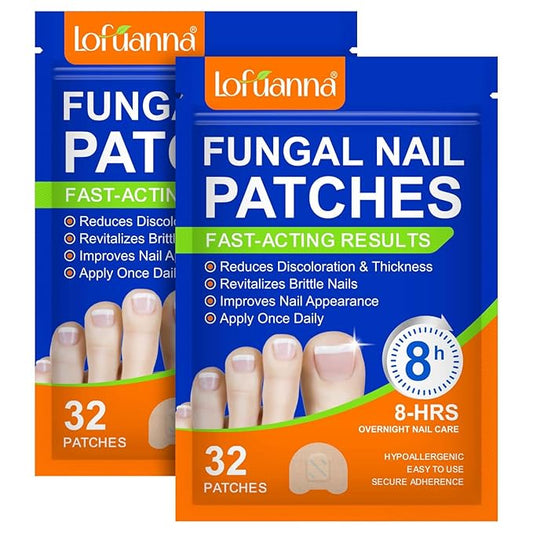 Toenail Treatment Extra Strength - 32 Pcs Nighttime Nail Patches, Overnight Toe Nail Treatments for Damaged Nails Foot Nails Repair and Care, 8-Hour Restores Healthy Appearance (2PCS)