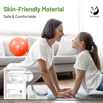 Slim Panda Pilates Ball, 9 Inch Small Exercise Ball, Anti Burst Mini Yoga Ball for Stability, Workout, Barre, Core Strength, Physical Therapy, Balance, Stretching