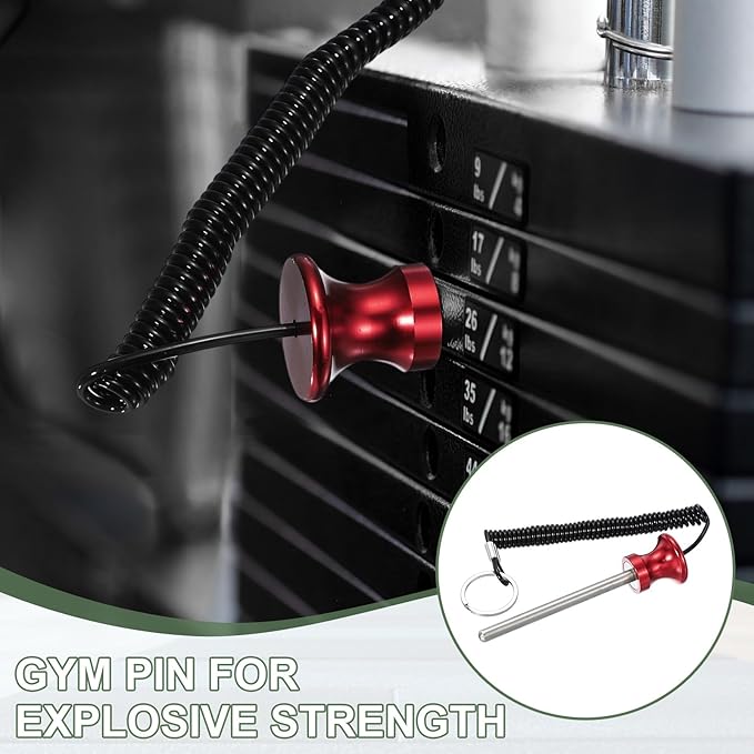 Weight Stack Pin, Weight Gym Pin Strength Training Equipment Replacement with Pull Rope for Commercial Home