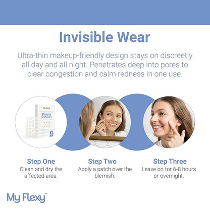 Pimple Patches - Hydrocolloid Acne Patches with Salicylic Acid (36 Acne Dots, 2 sizes), Pimple Patches for Face, Invisible Zit Stickers. Thin, Clear Hydrocolloid Patch; Blemish Protection.