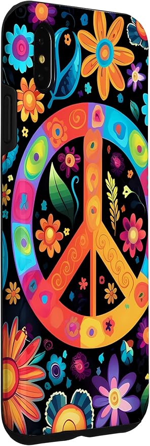 iPhone XS Max Peace Sign Hippie Floral Case