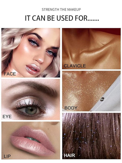 Green Glitter Powder, Neon Accessories Outfit Party Body Sparkling Highlighter Makeup. (04#Green)