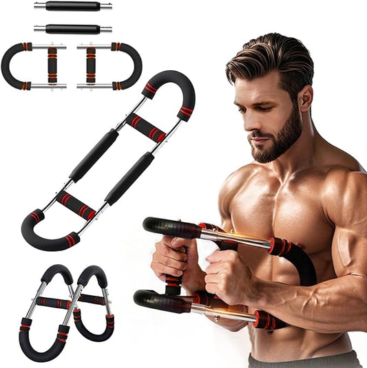 Twister Arm Trainer, Adjustable Chest Workout Equipment, Anti-Slip Grips & Double-Spring Safety, Arm Trainer for Men/Women, Portable Home Fitness Equipment