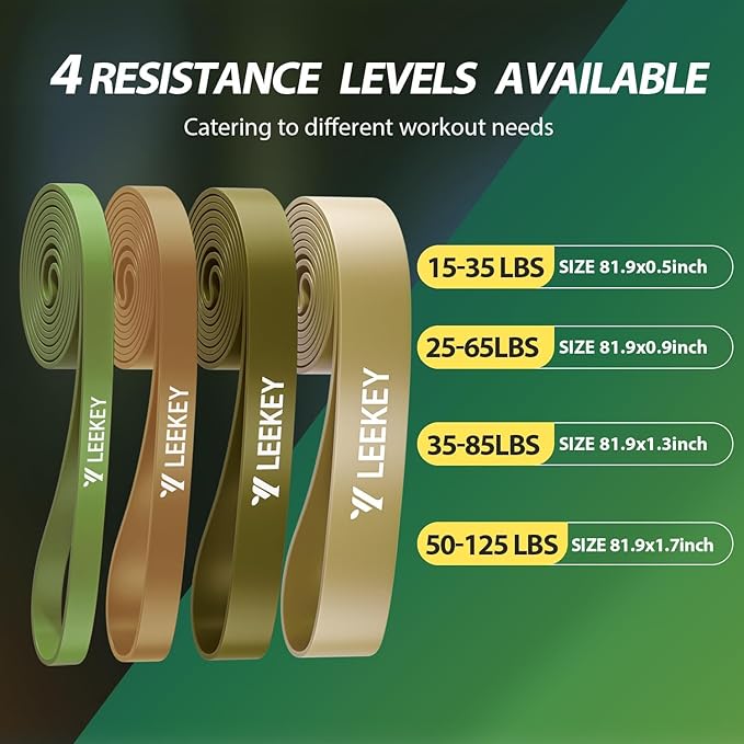 LEEKEY Resistance Bands, Exercise Bands with Handles,Pull Up Assist Bands - Bands for Working Out,Band for Men and Women Fitness Training, Physical Therapy,Home Workouts
