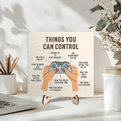 Mental Health Decor Wooden Plaque Sign, Therapy Office,Calm Down Corner, Therapist Decor, Psychology Gift, Positive Affirmations Psychology Desk Decoration,Graduation Gift, Things You Can Control