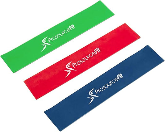 ProsourceFit Fabric Loop Resistance Bands Set with Anti-Slip Grip, Mini Workout Bands for Fitness Training to Tone Legs, Glutes and Booty