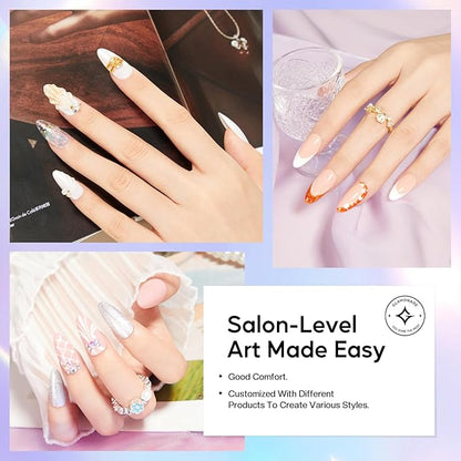 Medium Almond Nail Tips: 312pcs Soft Gel Almond Full Cover Press on Nails Kit - Clear Shaped Acrylic Nail Extensions Pre-Shaped Professional Fake Nails for Salon DIY at Home