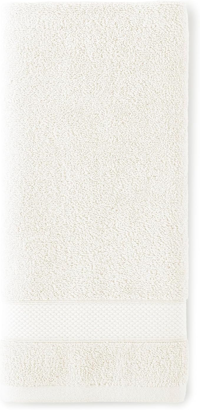 Peacock Alley Diamond 6 Piece Towel Set - Luxurious 100% Long-Staple Turkish Cotton - Soft, Absorbent & Fast Drying, Ivory