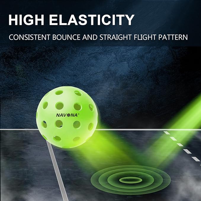 Navona 48 Pack Premium 40-Holes Outdoor Pickleball Balls, Meet USAPA Official Requirement, Perfectly Balanced, High Bounce True Flight, Durable Outdoor Pickleball Set