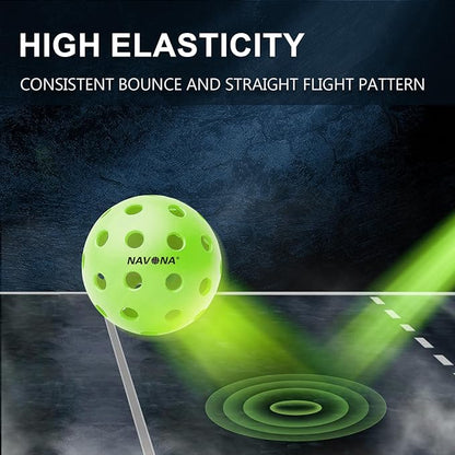 Navona 48 Pack Premium 40-Holes Outdoor Pickleball Balls, Meet USAPA Official Requirement, Perfectly Balanced, High Bounce True Flight, Durable Outdoor Pickleball Set