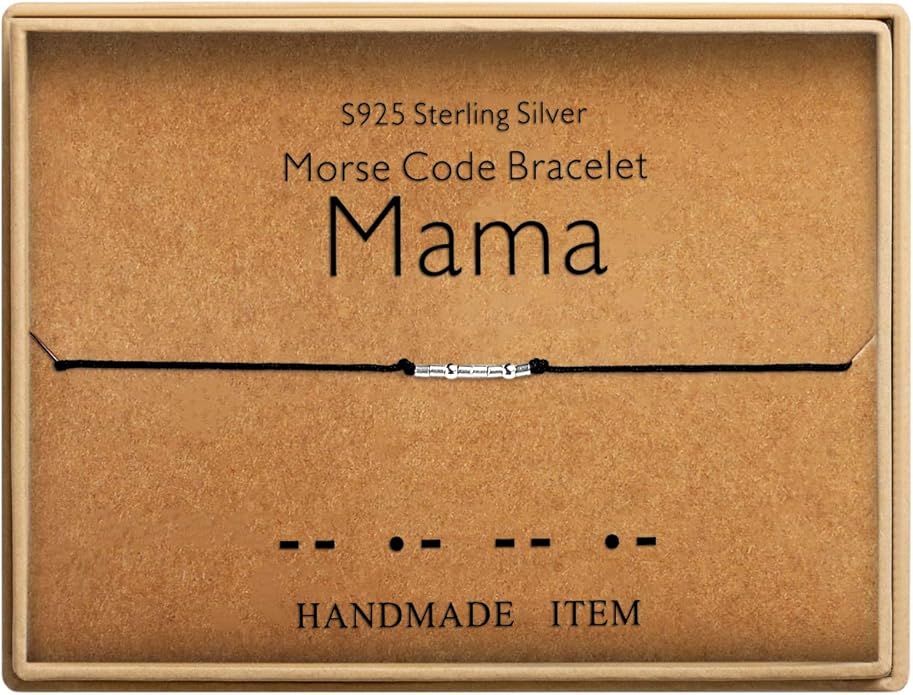 KGBNCIE Morse Code Bracelet for Women Sterling Silver Beads on Silk Cord Secret Message Fuck Friendship Inspirational Encouragement Bracelet Gift for Her