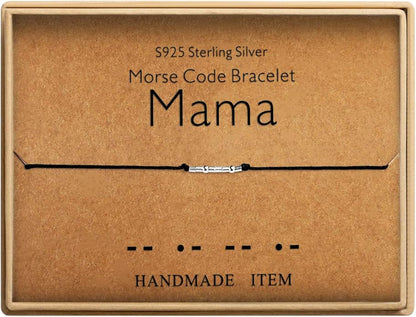 KGBNCIE Morse Code Bracelet for Women Sterling Silver Beads on Silk Cord Secret Message Fuck Friendship Inspirational Encouragement Bracelet Gift for Her